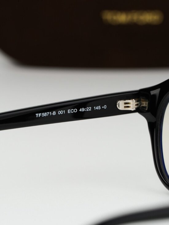 Tom Ford Women Eyeglasses Black Blue Block Round FT5871-B 001 NEW AUTHENTIC main image 5